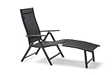 KG KITGARDEN - Tumbona Plegable Multiposiciones Jardín, 175x60x94cm, Negro, LAX