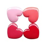 Lurrose 4 piezas de paleta de sombra de ojos vacía mini caja de contenedor de lápiz labial en forma de corazón contenedor de cosméticos diy con espejo