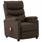 Kstyhome Sillón de Masaje reclinable, Sillon Reclinable, Sillón Relax, Sillones para Personas Mayores, Sillon Masaje Relax, Sofa Relax, Sofa Reclinable Electrico, Cuero sintético marrón