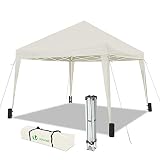 VOUNOT Gazebo Plegable Cenador 3x3 m Pabellon de Jardin, Impermeable y Pop Up, Blanco