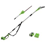 Greenworks Cortasetos Batería Eléctrico Inalámbrico 2 Ah Motosierra Extensible e Inalámbrica 40V 2 en 1 Longitud de la Hoja 51 cm / 20 cm Grosor de Corte 18 mm G40PSHK2