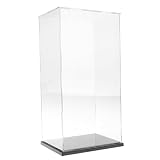 Vitrina de Exhibición Transparente con Base Negro Caja de Exposición para Figuras de Anime Figuritas Estatuas 3D - 19x15x37cm