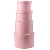 Juego de 4 cajas de regalo/caja de pastel/caja de almacenamiento con tapa, caja de regalo redonda cajas de cartón/caja de regalo/joyero