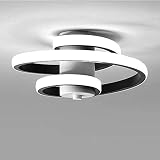 Lámpara de Techo Moderna, 18W Plafón LED Moderno, Lámpara de Techo de Diseño Línea Espiral, Iluminación de techo para Salón Dormitorio Cocina Sala de Estar Pasillo Comedor, 220V, Luz Blanco Frío 6000K