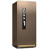 Cajas Fuertes Altura 1,2 M / 1,5 M / 1,8 M Cajas Fuertes Ignífugas con Ruedas, Gabinete De Seguridad para El Hogar/Oficina/Caja De Almacenamiento, Negro/Dorado/Marrón