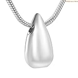 YNNANGG Collares De Urnacollar De Urna De Cremación De Lágrima Pequeña Pulida para Cenizas Humanas Collar De Cremación De Lágrima