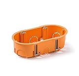 Famatel 3256 Caja empotrar para mecanismos | Doble | 67x39 mm | Naranja, Gris