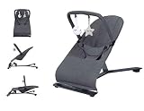 Babify Hamaca de Bebé Serenity - Ajustable en 3 posiciones - Barra de Juguetes - Plegado Compacto - Color Gris Oscuro