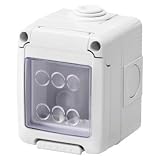Gewiss - Caja para aparatos sistema de 2 plazas estaño gris RAL 7035 IP55 GW27042