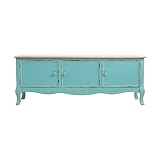 Lastdeco Mueble TV Madera. Mueble Television Salon Comedor. Color Azul Celeste. Estilo Provenzal. 3 Puertas. Diseño Calidad. Coleccion Leiden. 135 x 35x 52 cm