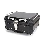 lzdasczz 25L Universal Motocicleta Equipaje Trasero Almacenamiento de Maletero Moto Top Case Caja de Herramientas Casco Impermeable Cerradura de Llave Caja de Herramientas Trasera Aluminio,