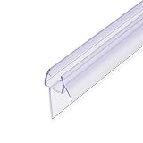 Navaris junta de recambio para ducha - Repuesto de PVC para puerta de cristal con grosor de 8MM con soporte de goteo en ángulo de 45 grados - 100CM