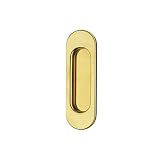 Gedotec Moderno Diseño Einlass-Muschelgriff Manija de Puerta Corrediza Oval Modelo Cloe | Mango 125 X 39mm | Asa Entrada Latón Pulido | Calidad de Marca para Su Sala de Estar - Modell CLOE