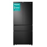 Hisense Refrigerador/congelador NoFrostPlus/Inverter/Multiflow 360°/SuperCool/181,7 cm/pieza refrigeradora 302 l/parte congeladora 178 l/40 dB/310 kWh/año/negro RF540N4SBF2