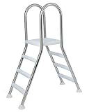 Flexinox Escalera de Piscina Modelo de Puente en Acero Inoxidable A304L de 3+3 peldaños de plástico