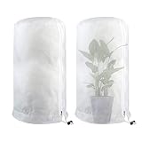 YeenGreen Protección para Plantas En Invierno, 2 Piezas Funda Protectora Plantas, Manta Termica Plantas, Cubierta de Protección contra Heladas de Plantas con Cerradura, Reutilizable, 80 × 100 cm