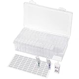 Belle Vous Set Caja para Abalorios de Plástico con 64 Contenedores Organizador Transparente - Envases para Cosmetica, Pintura de Puntos, Bordado, Joyas, Nail Art, Cuentas y Abalorios