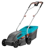 Cortacésped eléctrico PowerMax 1200/32 de GARDENA: segadora hasta 300 m², ancho de corte 32 cm, volumen 30 l, altura de corte 20-60 mm, manillar plegable, empuñadura ergonómica (5032-20)