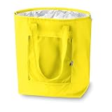 PromotionGift - Nevera plegable reutilizable, bolsa de playa y de compras ligera y duradera, con forro interior de aluminio para una perfecta función de refrigeración (amarillo)