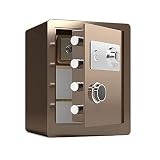 Cajas de seguridad Caja fuerte de acero ignífuga y antirrobo, caja de almacenamiento secreta de gran capacidad, los gabinetes de archivo de la oficina del hotel en el hogar son seguros y duraderos, 3