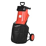 Outsunny Trituradora de Jardín 2500W con 2 Cuchillas de Volteo hasta Ø40 mm de Ramas Bolsa de Recolección de 50L y Ruedas para Malas Hierbas 40x34x89 cm Negro y Rojo