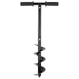 Aceshop Juego de Brocas para Barrena de Jardín Taladro de Tierra con Mango Antideslizante Taladro de Jardín Taladro en Espiral Sembradora Rápida de Poste para Plantar árboles Cultivo Profundo 10x60cm