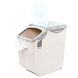 SMELL & SMILE Contenedor de Comida para Perro Contenedor pienso Perros con Ruedas Contenedor para Pienso Contenedor de Alimentos para Mascotas Caja de Alimentos (36 * 32 * 19cm)