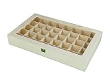 greca Caja para Colecciones. En Madera de chopo. Interior con departamentos para Colecciones. En Crudo. Medidas: 45 * 28 * 6 cms.