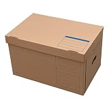 Elba 83538 - Caja de almacenamiento (tapa abatible, 10 unidades), color marrón