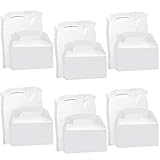 Belle Vous Cajas Kraft Blancas para Fiestas (Pack de 24) 16 x 9,3 x 8,6 cm – Cajas Lisas para Cumpleaños de Niños y Niñas, Alimentos, Baby Shower y Bodas - Cajas para Dulces