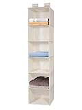 MaidMAX Organizador de Armario de 6 Niveles, Estantería Colgante de Tela, Estante de Tela para Armario, Organizador de Ropa, para Guardar Ropa, Toallas, etc, Beige