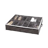 Compactor Bolsa de almacenamiento de zapatos, Gama Dora, Color gris, Tamaño 76 x 60 x15 cm, Capacidad para 12 pares, Ventana transparente, RAN4481_C