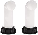 2 Pcs IBC Adaptador Tanque, Adaptador Tanque Agua, Adaptador de Tanque IBC para Tanques de Agua IBC, Válvulas de Tonelaje, Riego Agrícola, Tuberías, Plástico, 40 mm de Diámetro Exterior(Blanco)