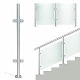 Barandilla de acero inoxidable 316 de 110 cm, barandilla de escalera, postes de cristal, vallas, jardines de casa, vallas, balaustradas, postes centrales
