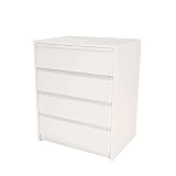 Samblo Kai - Cajonera de melamina con 4 cajones , Blanco, 45 x 60 x 73 cm