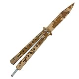 Ranstac Cuchillo de Entrenamiento para Amante de CSGO Acero Inoxidable CS/HDD12 (Camuflaje Marrón)