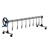 Outsunny Enrollador de Cubiertas para Piscinas con Tubo Telescópico Ajustable 2-6 m de Aluminio y 8 Correas de Fijación 4 Ruedas con Freno 600x58x62 cm Plata
