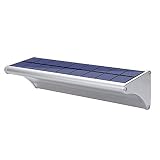 Luz de pared solar al aire libre 60 LED Inalámbrico Recargable 6000mah Batería Carcasa de aleación de aluminio a prueba de agua Radar de 360 ° Sensor de movimiento Patio Patio Puerta Camino Entrada