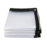 ljyasd Lona, Impermeable ProteccióN con Ojales 0.12mm Duradera Rectangular Transparente Lonas, para Terraza Cortinas Exterior Cerramientos Jardin PláStico Invernadero(Size: 5x6m(16.4x19.7ft))