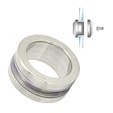TOPINCN Tirador Empotrable Para Puerta Corredera De Acero Inoxidable, Mango Redondo De Cristal De Baño