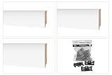 HEXIM Weimar MS7016 - Rodapié de madera de densidad media (70/85/100 mm, 16 x 70 mm), color blanco