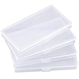 Fodlon Plástico Cajas Pequeñas, Caja Rectangular de Cuentas Transparentes, Caja Almacenamiento para Manualidades con Tapa Abatible para Joyería, Pastillas, Organizador Tornillos (15 cm x 8 cm x 2 cm)