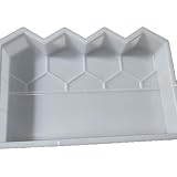MOVKZACV Molde de plástico para valla de hormigón, molde de ladrillo de cemento, para jardín, efecto de piedra, 40 x 28 x 6 cm, color blanco