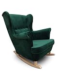 MARTHOME Sillon orejero balancin Mecedora. Sillon Lactancia. Sillón tapizado. Mecedora para Dormitorio, Salon o habitacion de Bebe Butaca Relax Lactancia