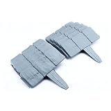 ASSR 20 piezas de borde de jardín para vallas, bordes de césped, plástico DIY decorativo imitación piedra efecto valla para caminos de césped, pasarelas de paisaje (9.8 x 9, gris)