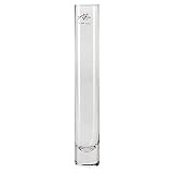 matches21 Jarrón de cristal sencillo decorativo cristal transparente Jarrón de cristal jarrón cilíndrico alto redondo 1 pieza – diámetro 4 x 26 cm