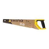 Rhino 43912 egoína de 500 mm – Sierra de Mano para Corte de Madera – Revestimiento PTFE antifricción – Dentado Universal Templado 11 Dientes/Pulgada – Longitud, NC