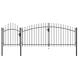 vidaXL Puerta de Jardín de Acero Casa Hogar Huerto Piscina Porche Cancela Pórtico Portillo Portón Abertura Paso Entrada Salida Bricolaje 1,5x4 m Negro