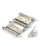 2 Pcs Bisagra De Acero Inoxidable De Acción Doble De 3 Pulgadas Para Puerta De Salón De La Puerta De La Tienda De Café De Salón - Plata