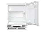 Candy CRU 164 NE/N, Frigorífico Mini Integrable con Congelador, 111L, 2 Estantes, 2 Balconeras, 1 Huevera, Congelador, Cubitera, Iluminación, Puerta Reversible, Altura Ajustable, 40DB, Clase C, Blanco